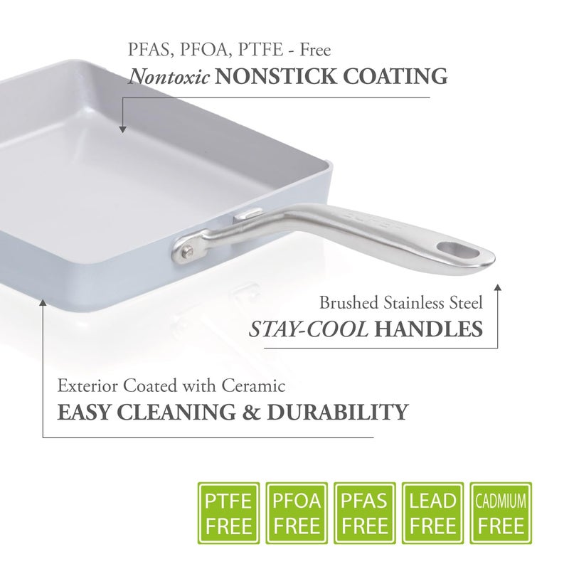 TECHEF - CeraTerra Ceramic Nonstick Tamagoyaki Japanese Omelette Pan/Egg Pan Skillet, (PTFE, PFAS, and PFOA Free), Induction-Ready, Made in Korea - Image 4